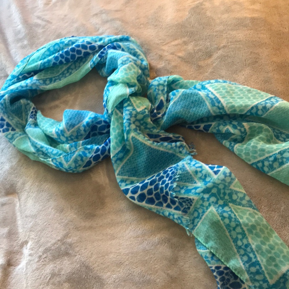 Blue & Turquoise printed scarf